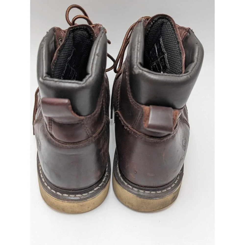 Wolverine Work Boots Men 8M Brown W08074 Moc Toe Leather Wedge Sole Rugged